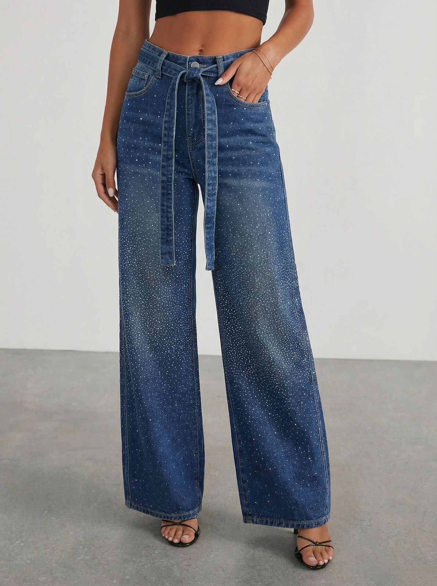 Women's High-Waisted Wide-Leg Jeans – Loose-Fit Cotton Denim - Image 6