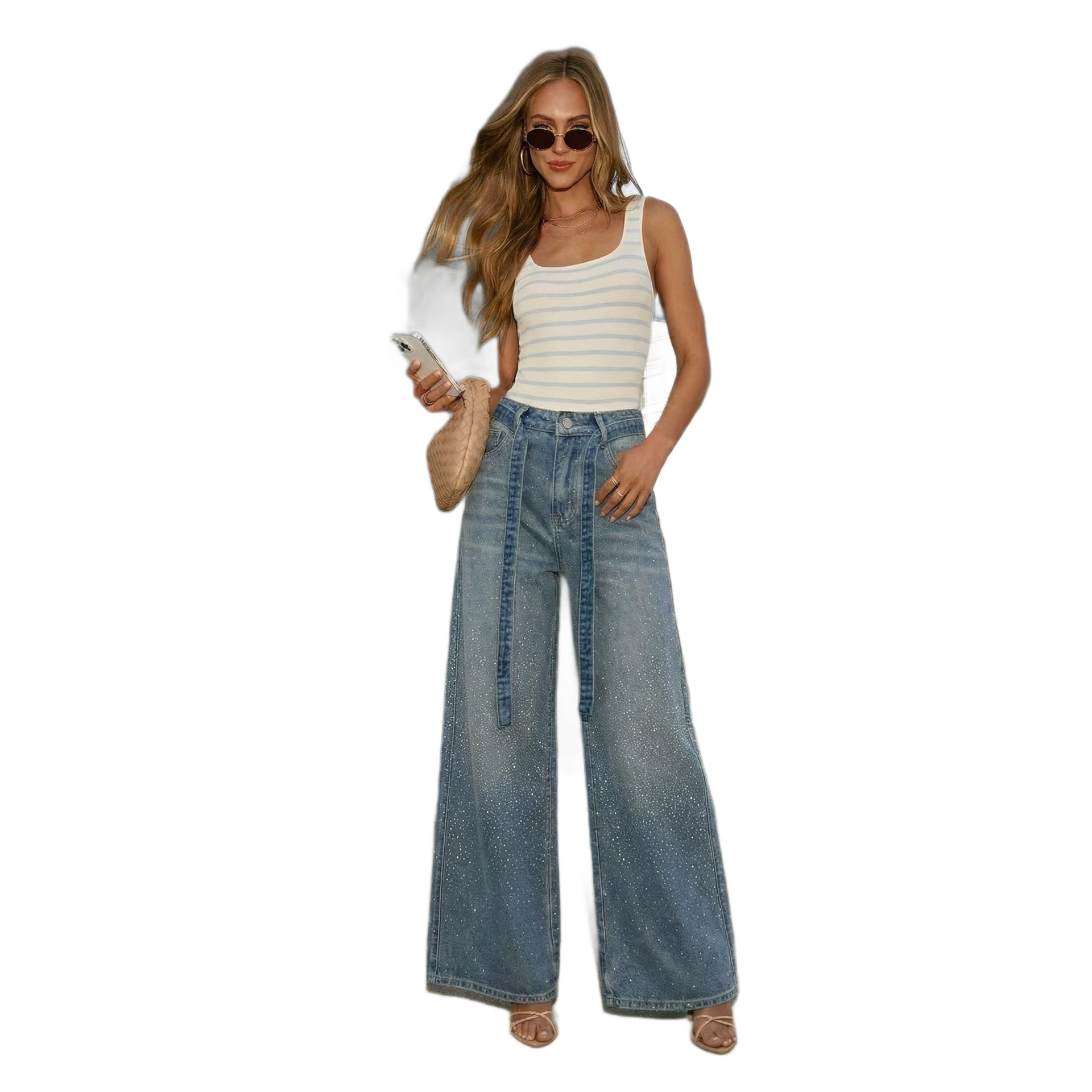 Women's High-Waisted Wide-Leg Jeans – Loose-Fit Cotton Denim - Image 5