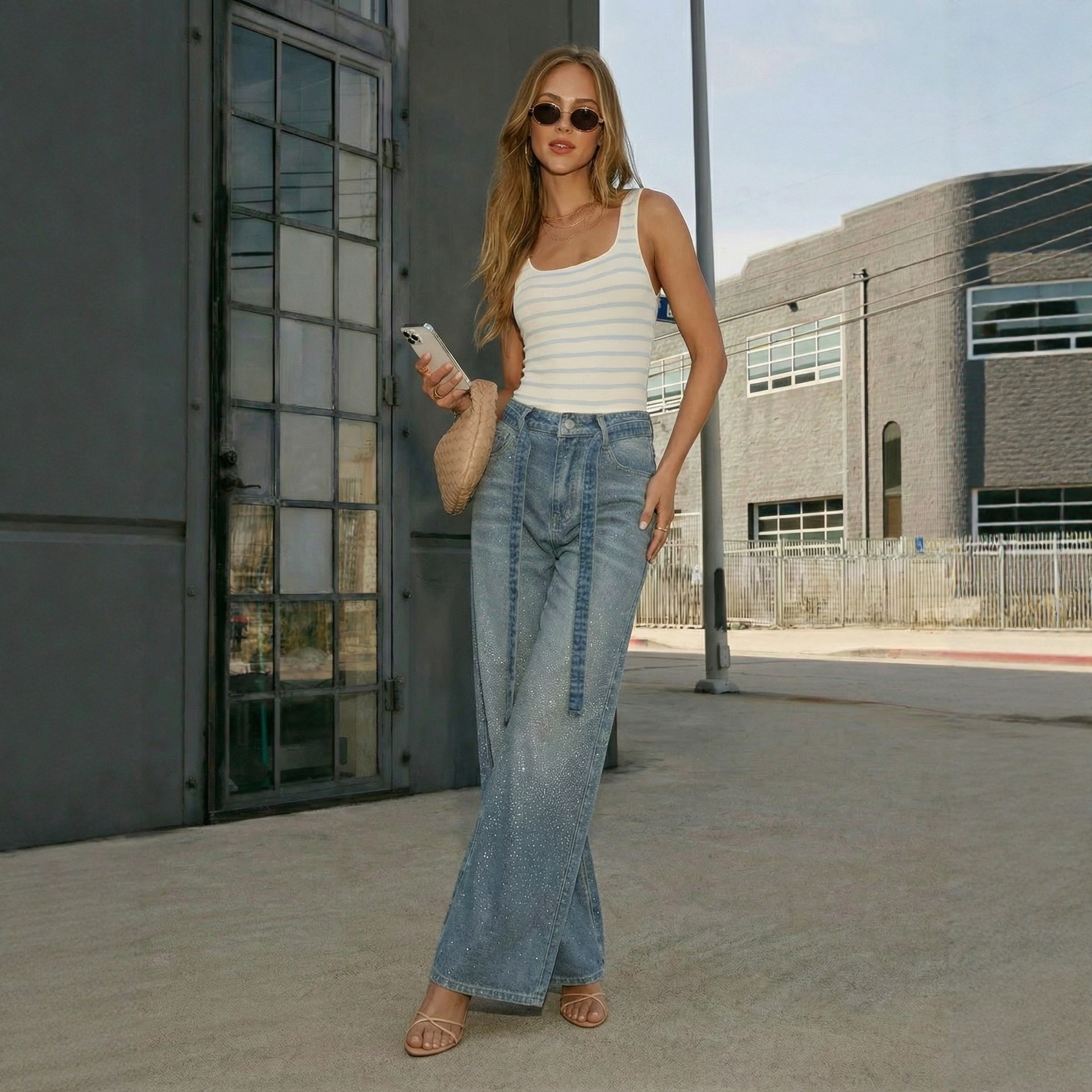Women's High-Waisted Wide-Leg Jeans – Loose-Fit Cotton Denim - Image 7